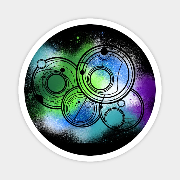 Gallifreyan Symbols Spray Paint (Multicolor) Magnet by Circulartz